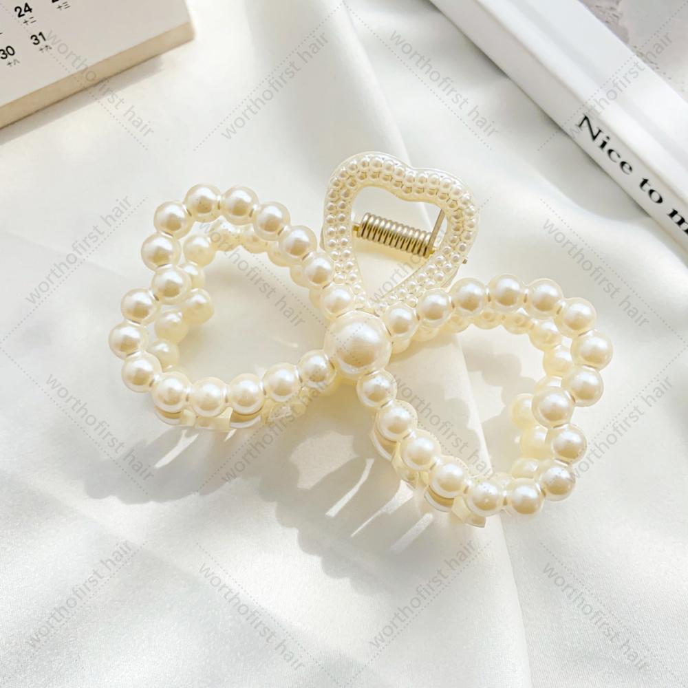 New Fashion Exquisite Medium Small Pearl Geometric Hairpin Hair Crab Hair Claw Women Girl Hair Accessori Headwear accessory