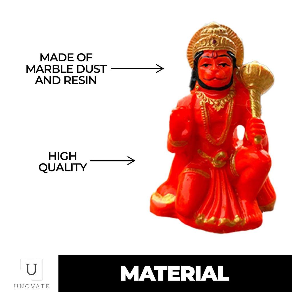 Hanuman Murti for Car with Free Hanging Hanuman and Pocket Chalisa - Bajrang Bali Murti for Protection from Negative Energy
