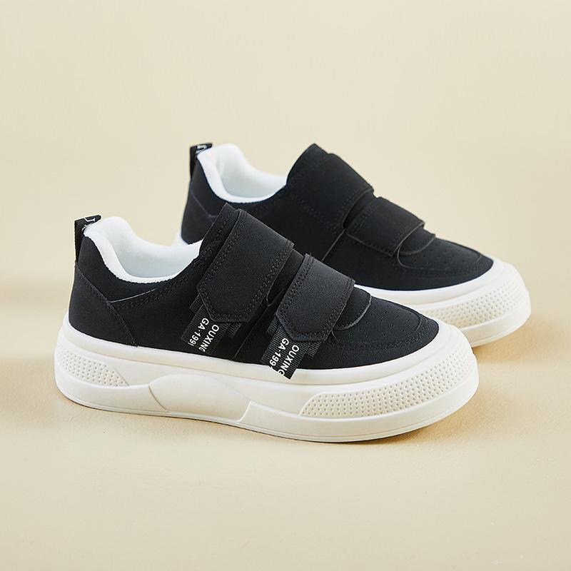 

Мода 2025 Весна Новые Женские Туфли на Липучке Корейская Версия ins Студентки Платформа Увеличение Роста Повседневная Обувь Zapatos Para Mujeres 35 чёрный