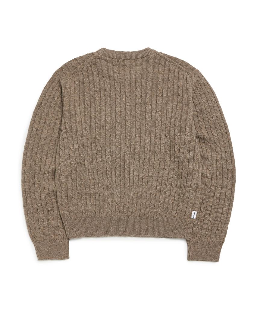 MARK GONZALES Women'S Angel Cable Round Neck Knit - Cocoa