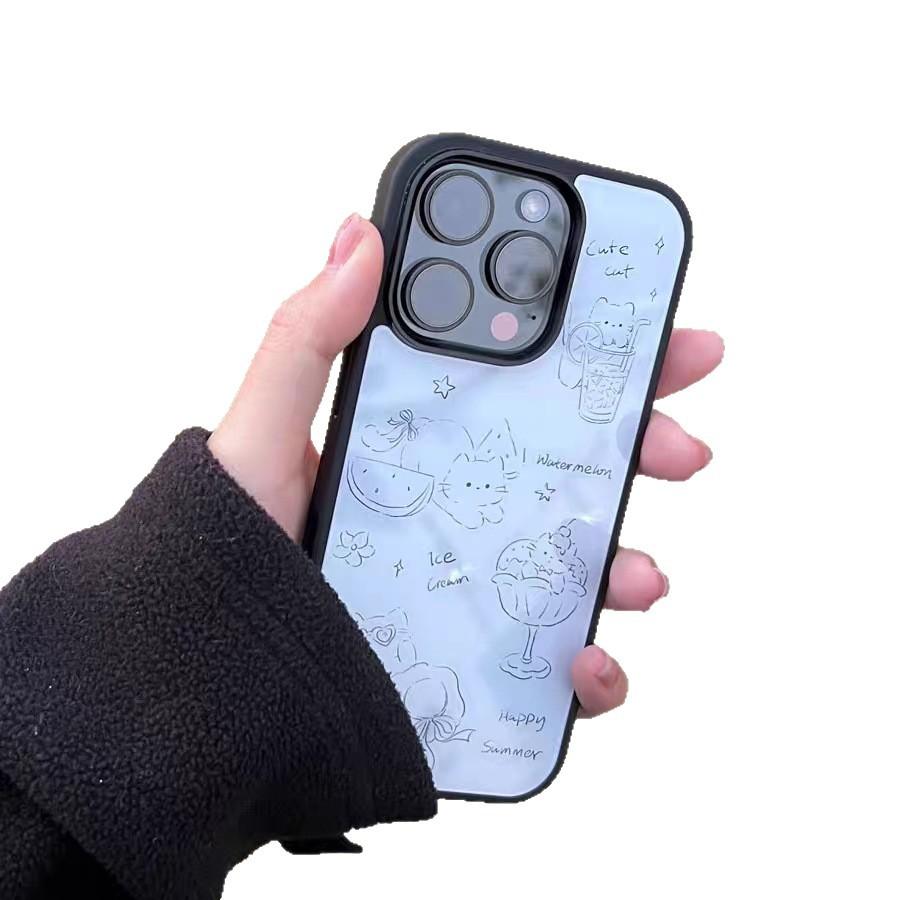 Black and White Cat for IPhone 16 Phone Case 13 Protective Case for IPhone 15 Fun 14 Cartoon 12 Soft 11