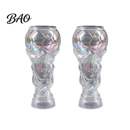 Magic Coating Beer Glass 2Pcs Trophy for Fans, Large Capacity Soccer Shape Three-Dimensional Relief Mug Mug, Novelty Drinking Cup Party Bar