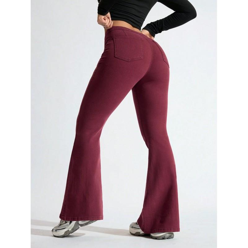High Waist Stretchy Flared Jeans Women - Ultra Comfortable Wide Leg Denim Pants With Rise Fit