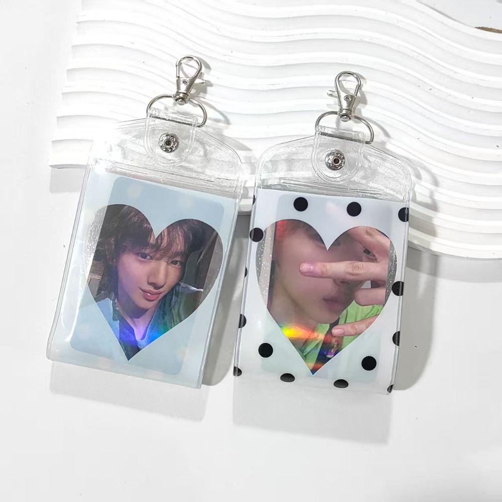 INS PVC Photocard Holder Double-sided Dual-slot Card Protective Case 3-inch Card Storage Card Display Pendant
