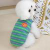 Pet cat small dog puppy teddy dog clothes striped vest spring and summer thin