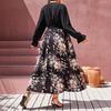 Women's Plus Size V-Neck Floral Patchwork Dress - Long Sleeve & Age-Reducing