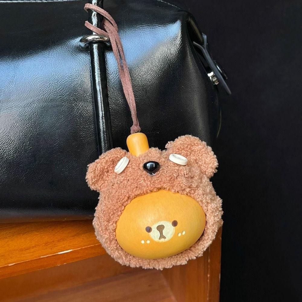 Lute Shape Handheld Accessory Little Bear Design Lanyard Pendant Gourd Pendant Gift Giving