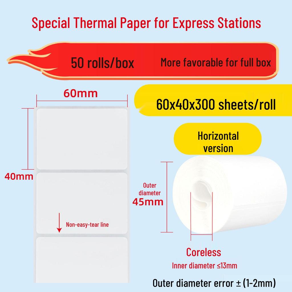 Durable Self-Adhesive Thermal Paper Barcode Labels for Printing 