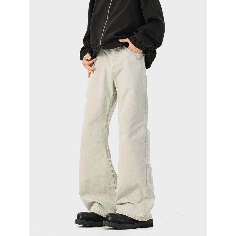 51 Hip-Hop American Street Style Straight-Leg Jeans for Men, Trendy Brand, Cool Vintage Feel, Loose and Versatile Wide-Leg Pants