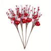 2pcs/set Red Pink Foam Love Heart Branch Glitter Foam Love Pick Stick Valentine's Day Flower Bouquet Home Vase Picks Wedding Decor