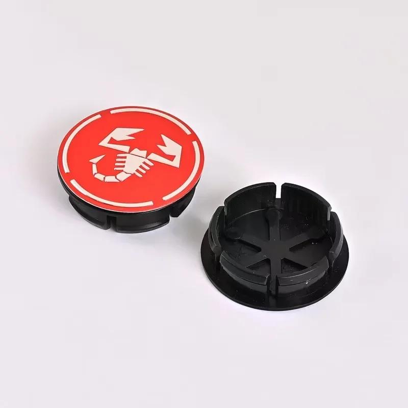 4pcs 50mm Abarth 500 696 595 Wheel Center Hub Caps Car Rims Dust Cover Emblem Badge for Fiat Palio Perla Punto Stilo Bravo siena