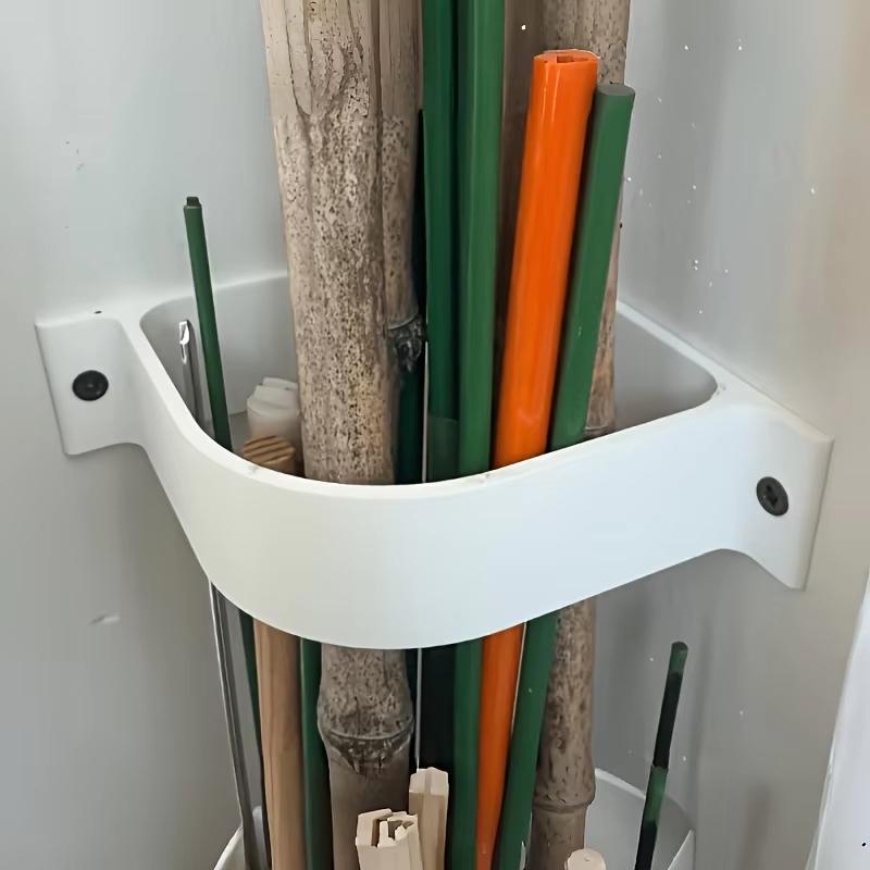 Corner Tool Storage Rack Wall Mounted Drilling Pole Organizer Heavy Duty for Garage Workshop Garden Tool Storage Solution