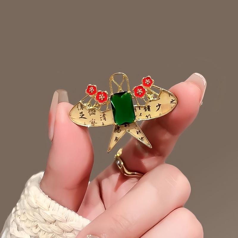 Ancient style auspicious clouds peony flower brooch elegant temperament high-end fashion corsage cheongsam Hanfu suit pin accessories