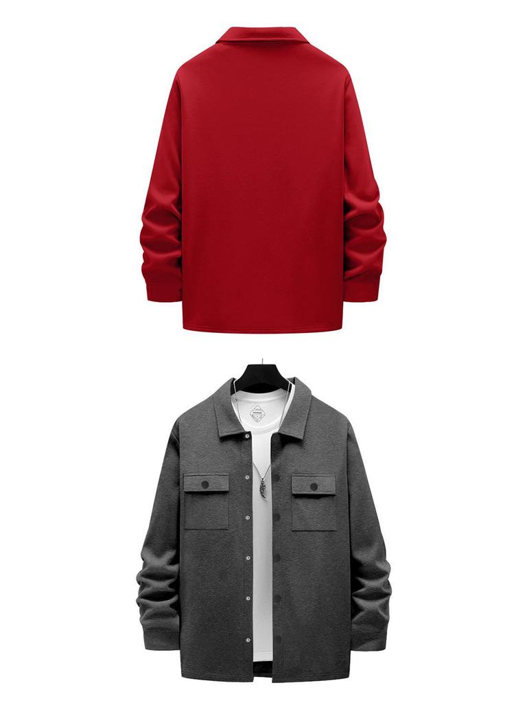 Men's Retro Heavy-Duty Fleece-Lined Single-Breasted Lapel Jacket