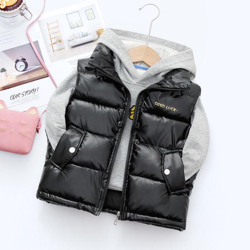 

Не требующий стирки блестящий пуховый жилет с воротником-стойкой для мальчиков и девочек - Осень/Зима 120 cm (Recommended Height 105-115 cm)