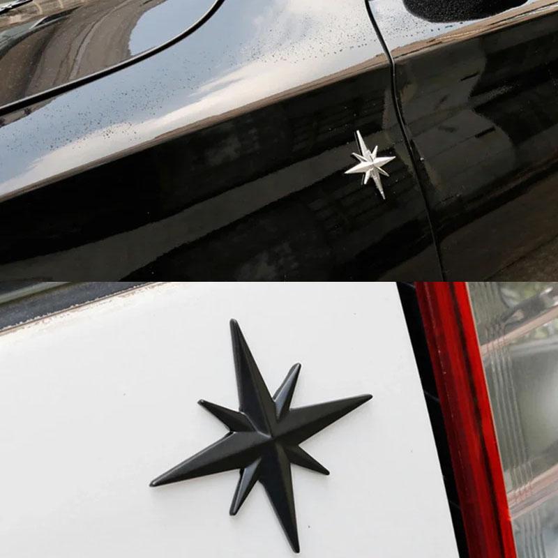 3D Car Styling Guide Star North Polaris Car Hood Fender Trunk Rear Bonnet Nameplate Decal Emblem Badge Sticker for Fuel Tank Cap Motorcycle Decoration