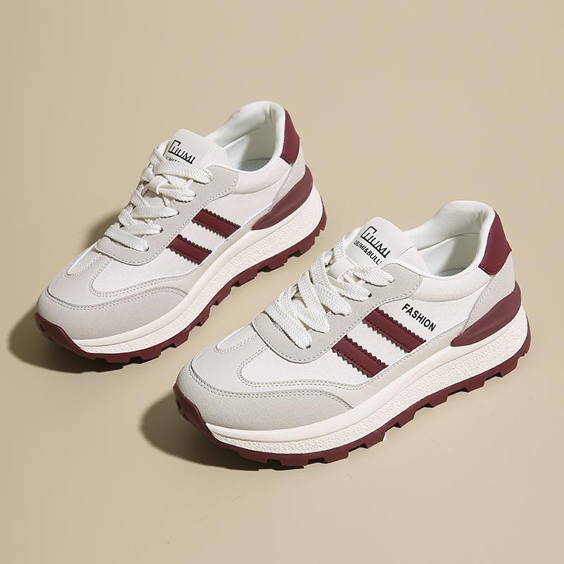 

CRLAYDK Designer Women s Sneakers Leather Walking Shoes Chunky Fashion Casual Sports Ladies Platform Lace Up Running Tennis 40