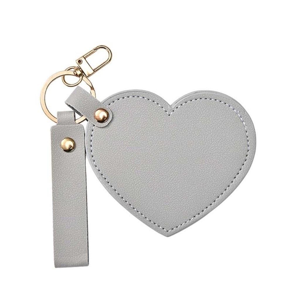 Rotate Small Mirror Love Heart Makeup Mirror Korean Style Colorful Love Keychain  Women
