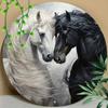 Vintage Horse Aluminum Round Wall Sign 8x8 Inch Rustproof Home Bar Decor