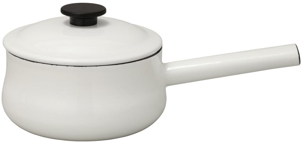 Nodahoro 18cm Enamel Saucepan, GasIH Compatible, Single Handle, Made in Japan, Luke LK-18N