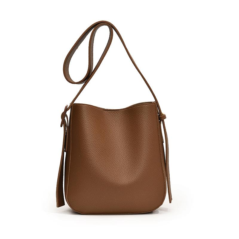 

Ретро повседневная наплечная сумка женская новая модная однотонная сумка-ведро маленькая сумка трендовая сумка-мессенджер для поездок на работу