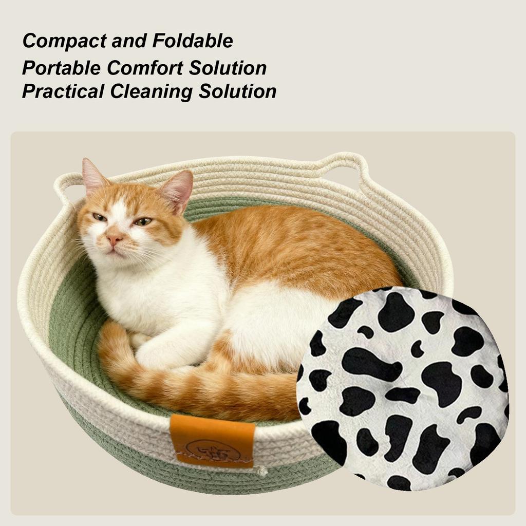 Bed For Cats Cotton Rope Woven Nest Cute Kitten Bed Cat Basket For Indoor Puppy Bunny Small Dog Pet Animal All Seasons Bedroom