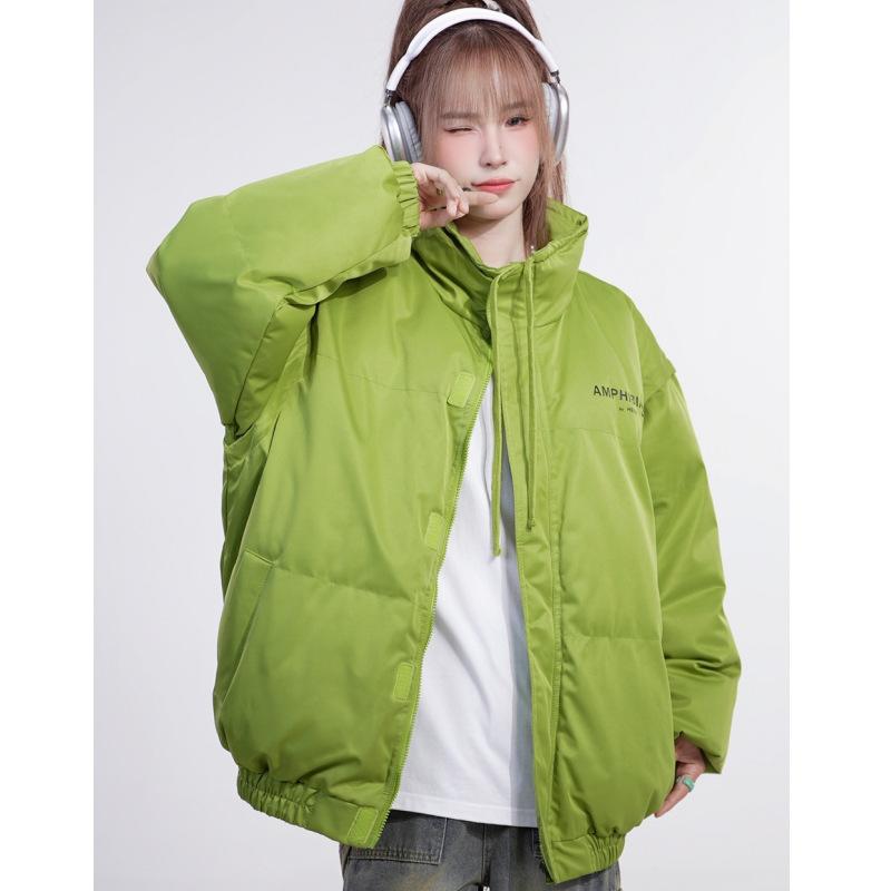 

Рукава Съемные Мужской и Женский Одинаковый Хлопковый Пуховик Женский Зимний Свободный Пуховик на Хлопковой Подкладке Пальто для Пары. XL зелёный