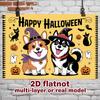 Party Backdrop Halloween Flat Cute Dogs Pumpkin Multi Layered Celebrations Event Photo Background Front Door Decor
