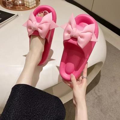 Bow Flat with Modern Slippers Solid Beach 2025 Hot Sale Shoes Female Summer Outside Fashion Casual Light Slippers Chinelos