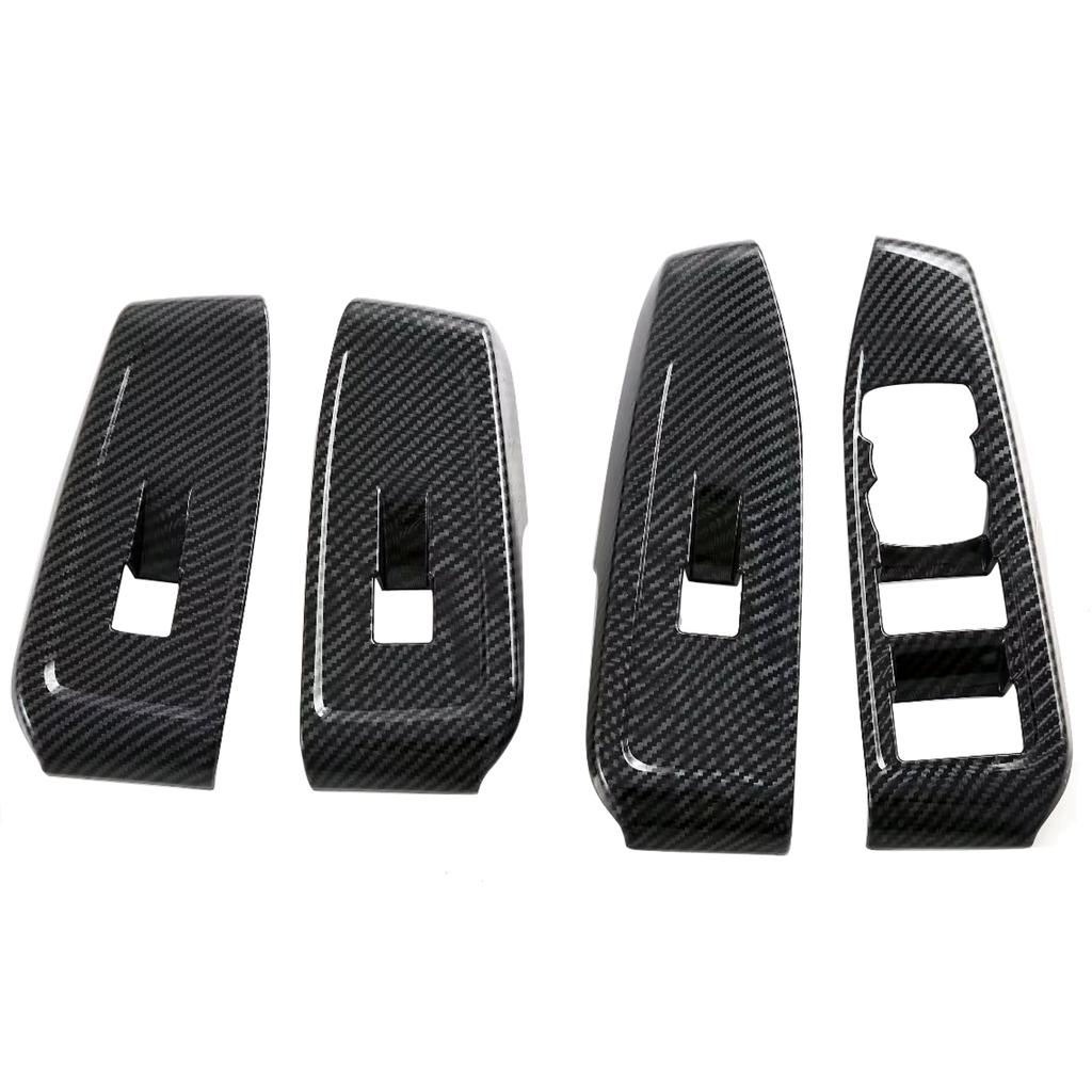 For Ford Ranger 2024 Car Accessories ABS Car Door Window Lift Switch Cover Trim 4pcs