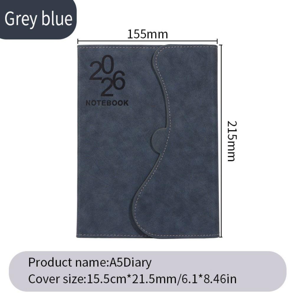 Magnetic PU Cover 2026 Schedule Planner Notepad English Office Work Planner Student