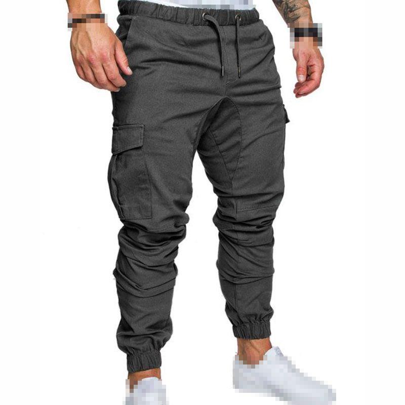 

Fashion Urban Mens Slim Fit Zipper Shirring Twill Cargo Jogger Pants Trousers TagL=US S