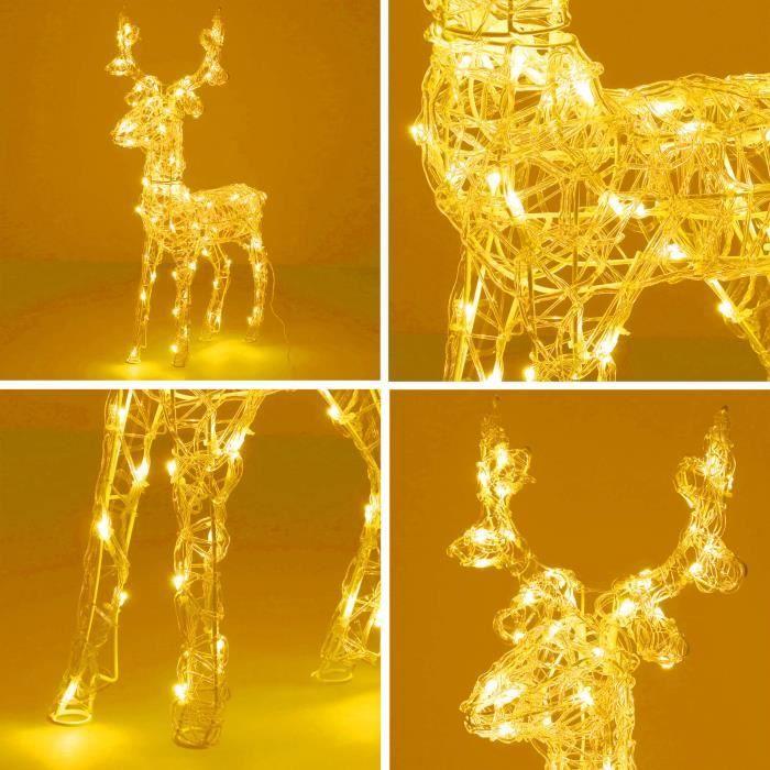 Διακοσμητικό LED - SPRINGOS - Όρθιο Ελάφι - Ζεστό Λευκό Φως - 69 x 11 x 42 cm - Εξωτερικού Χώρου