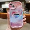 Capa de silicone fofa para Xiaomi Redmi Note 13 12 11 Samsung A54 A24 A14 Oppo A78 A58 A38 Infinix Note 30 Pro Funda Happy Heart Cover Soft TPU Bumper
