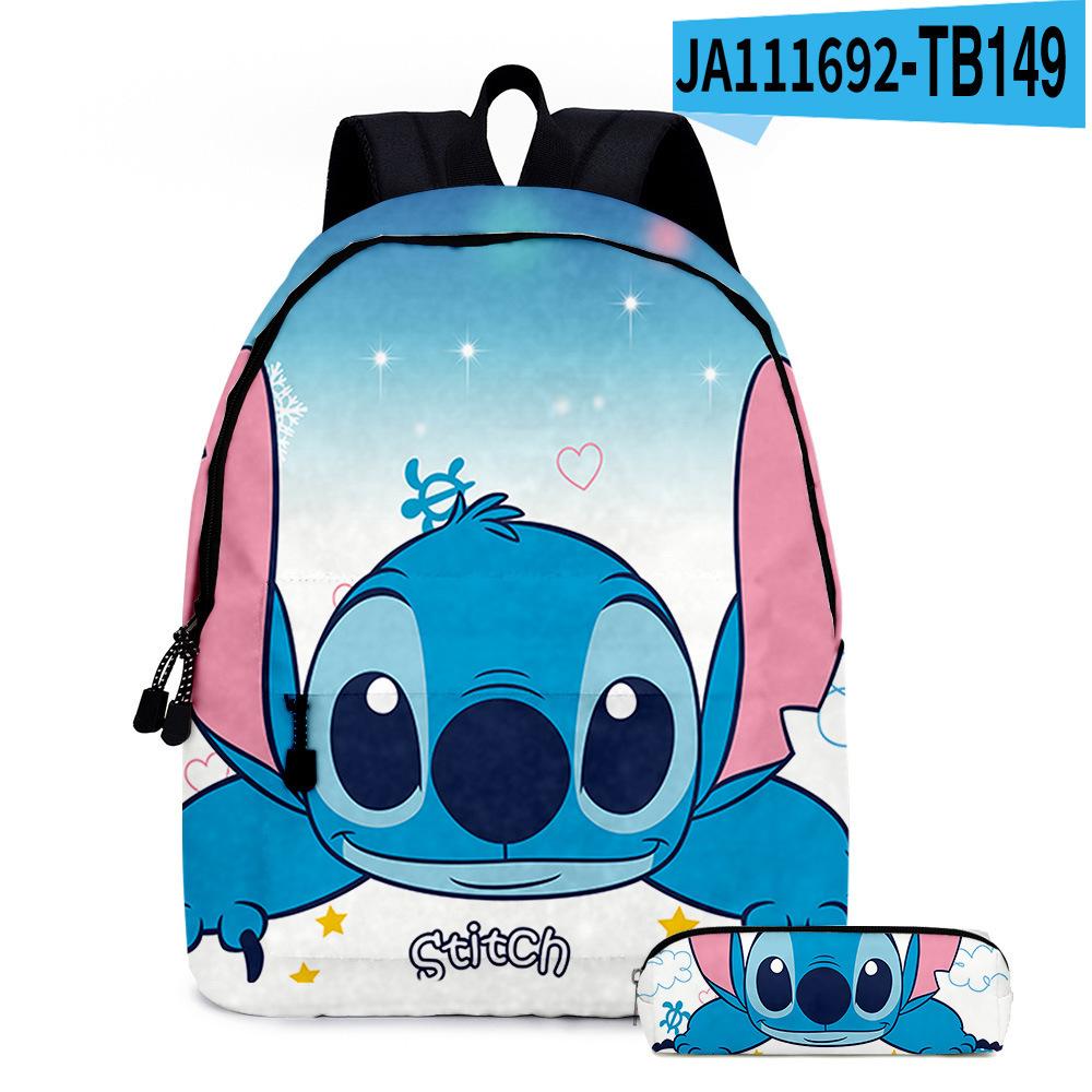 Stitc Cartoon Full Print Backpack Student Bag Pencil Case Two-Piece Set Children'S Backpack