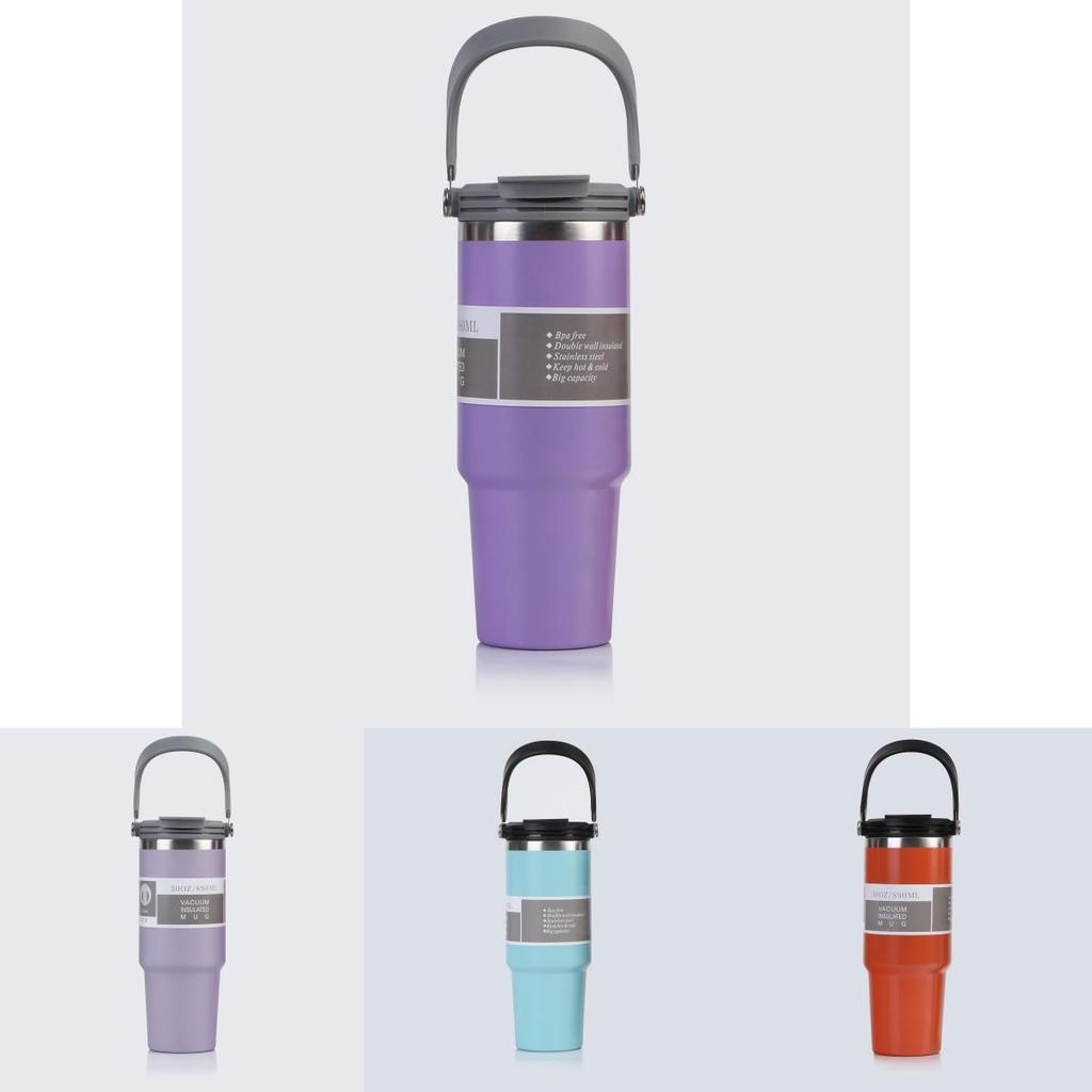 Premium 30oz 20oz Stainless Steel Car Cup Vacuum Insulated Coffee Mug With Straw