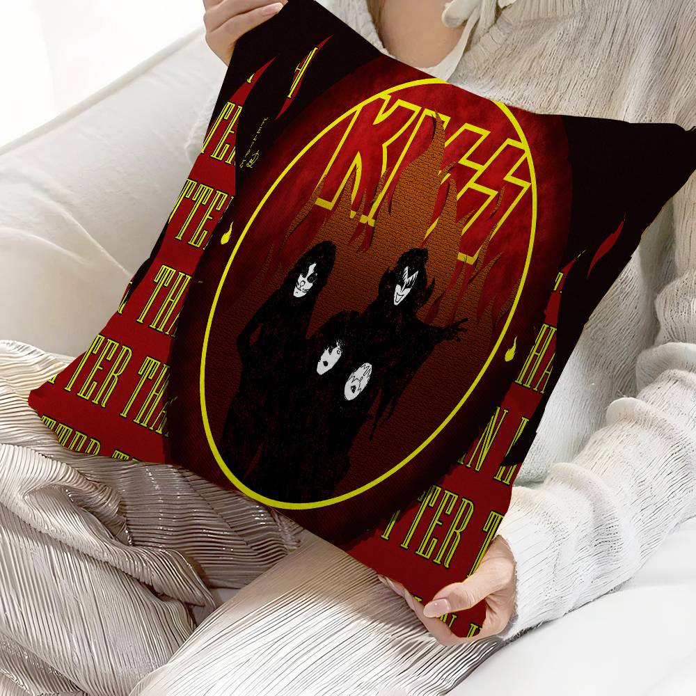 Kiss Band Decorative Room Aesthetics Pillow Case Home Decor Bedroom Sofa Bed Couch Pillow Cover 45x45