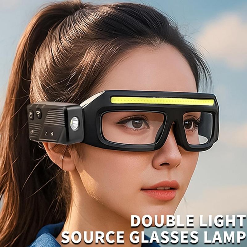 Lunettes Lampe Frontale Rechargeables Avec Capteurs de Mouvement Et Commande Tactile Pour Éclairage Mains Libres Lors d'Activités Extérieures