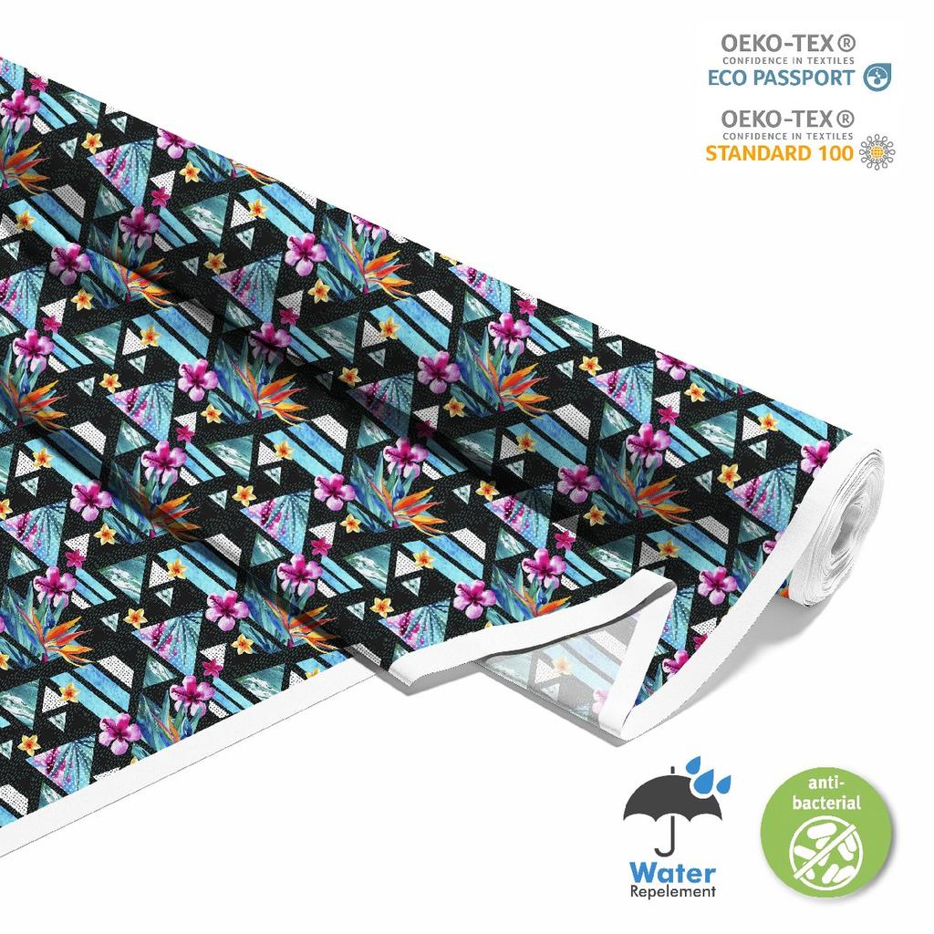 Outdoor Dekostoffe Oxford - Motiv Blumen Moderni Dx184
