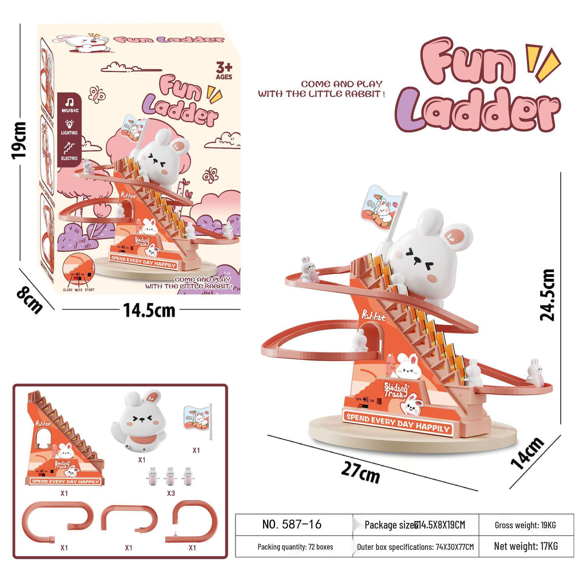 

Children s Electric Stair Climbing Toy Set - Cute Rabbit, Dinosaur & Duck