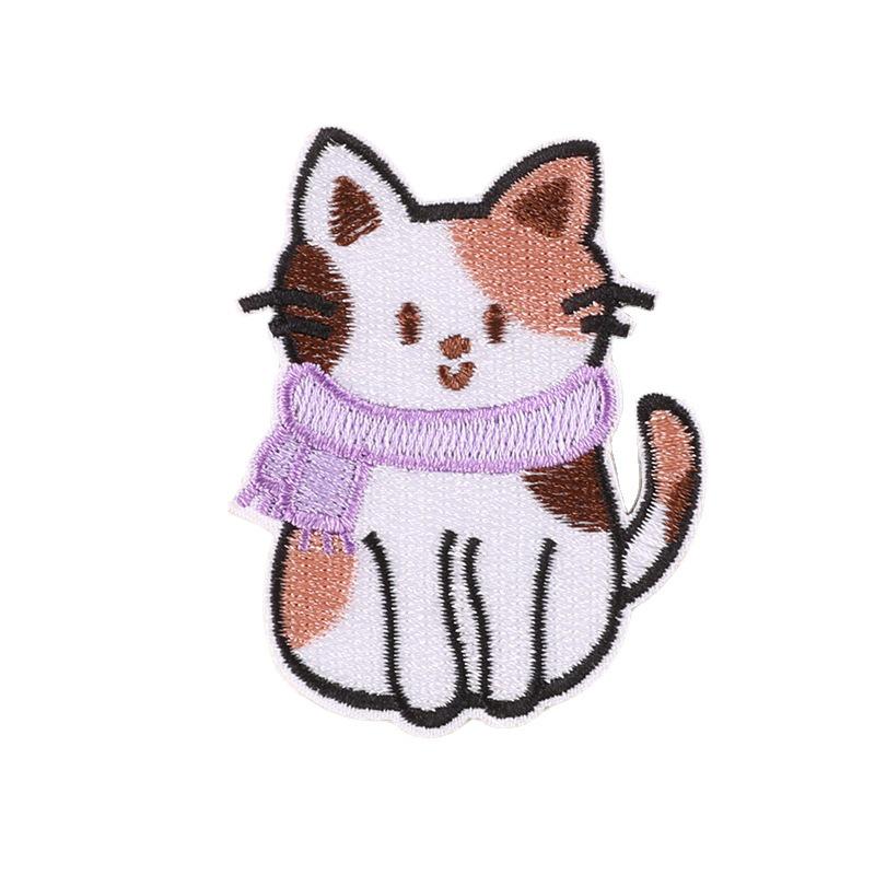 Cartoon Cat Embroidery Patch: DIY Clothing Accessory Badge