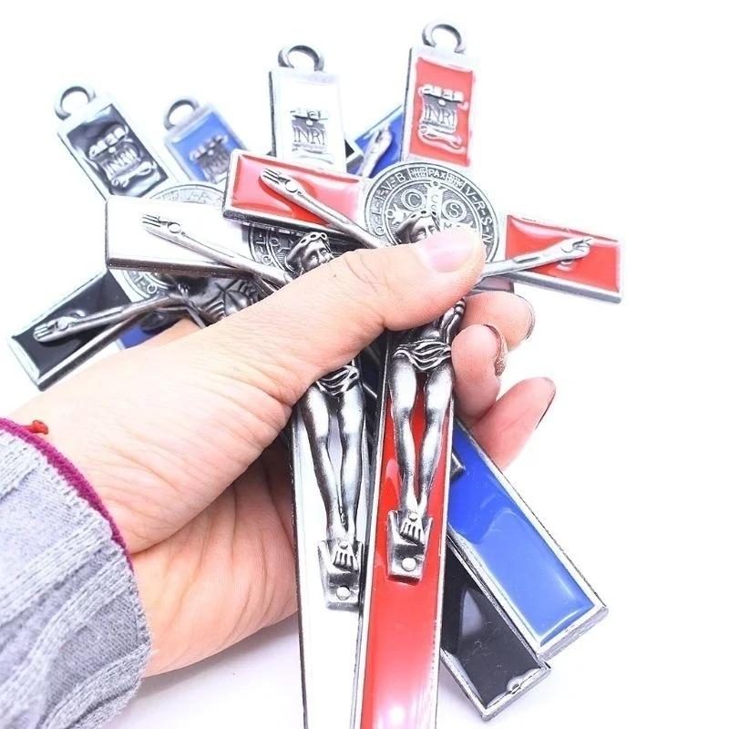 1 Pièce Reliques d'Église Jésus sur le Support Croix Murale Crucifix Antique Décor de Chapelle Domestique