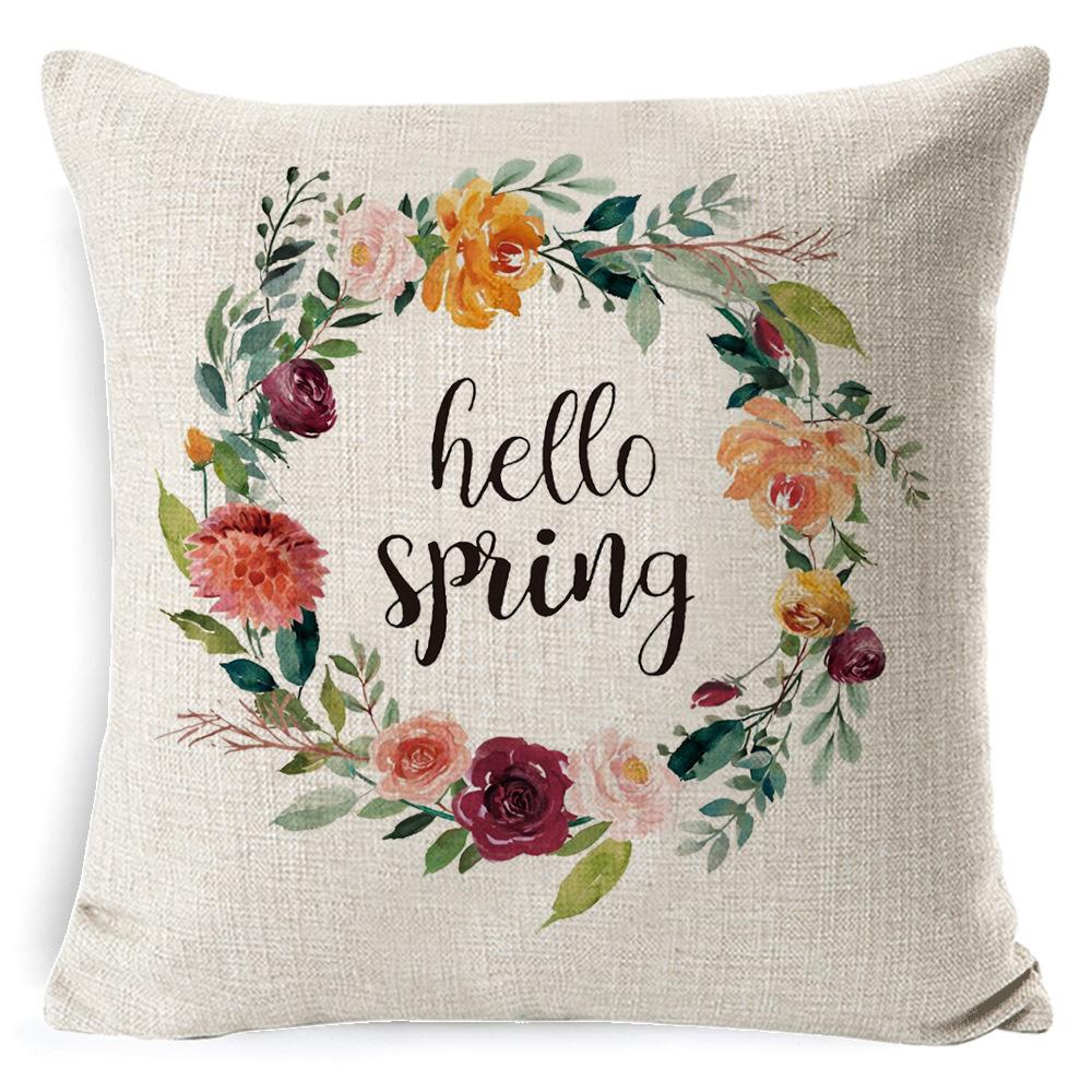 New Digital Printing Easter Theme Pillow Cover Cushion Cover Cute Bunny Truck Animal Pillow Cover