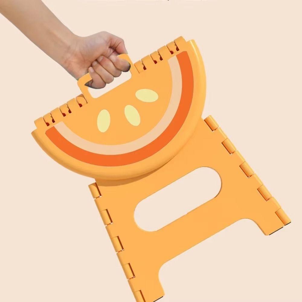 Non-Slip Folding Stool Sturdy Kids Step Stool Cartoon Low Chair Kitchen