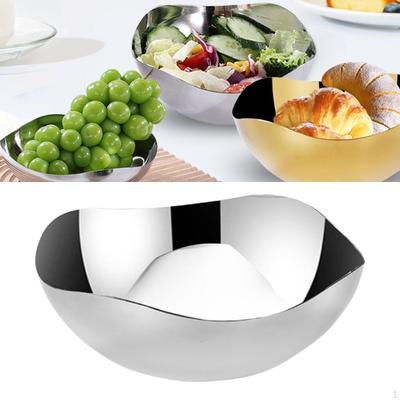 Stainless Steel Salad Bowl Fruit Metal Dish Multifunctional for Cooking Baking Prepping Home