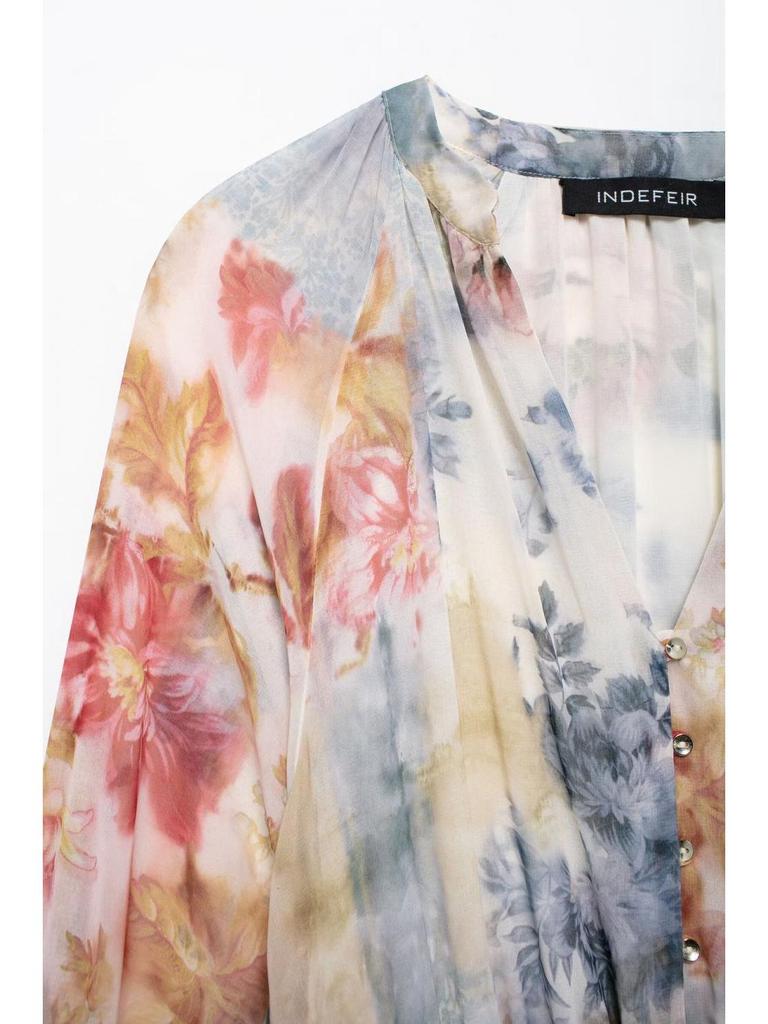 New Autumn Floral Print Belted Midi Dress for Women - European & American Style