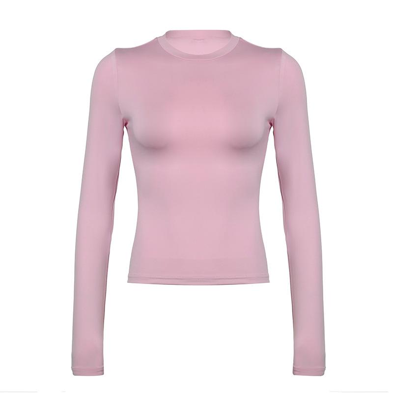 European and American Style Spice Girl Hanging Neck Asymmetrical Long-sleeved Off-the-shoulder Flanged Tube Top Fashion Street Personality Casual T-sh