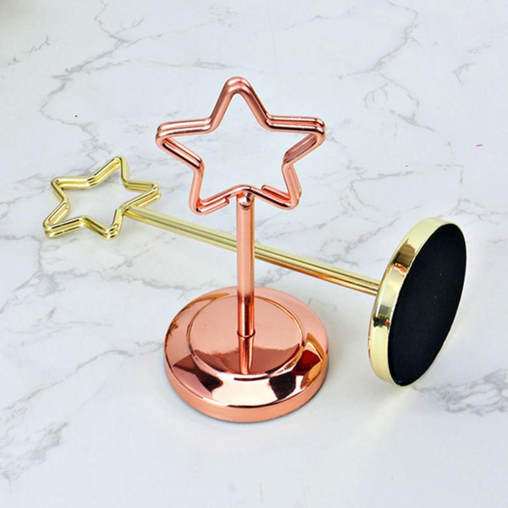 Stainless Steel Photo Clip Pentagram Card Holder New Note Clamp  Party Supplies