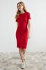 Women's Style Dress Black Crew Neck Ribbed Stretchy Knitted Midi Pencil Dress