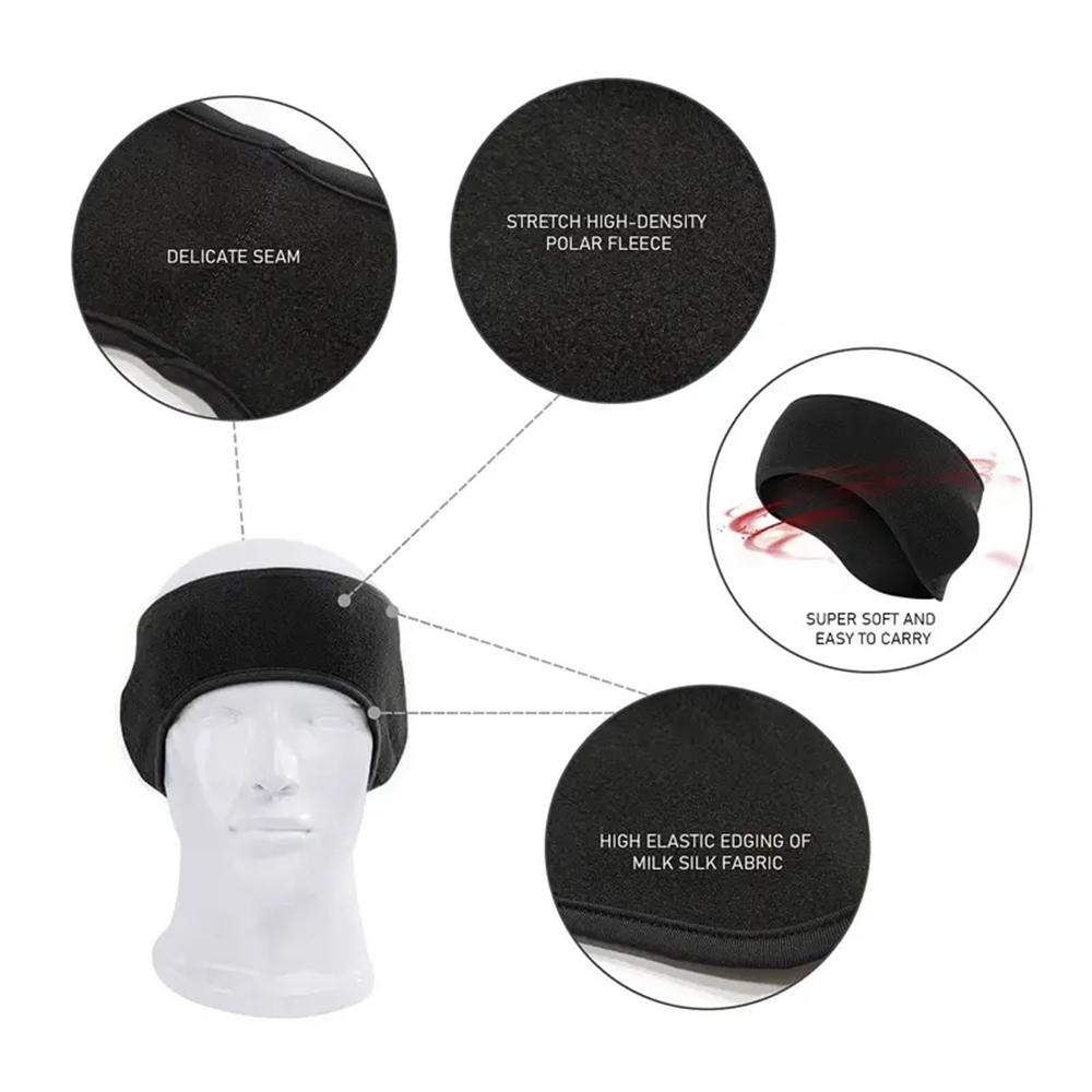 Winter Warmer Headband Breathable Windproof Sweatband Fleece Ear Cover Warmer Outdoor Sports Cycling Running Elastic Headwear